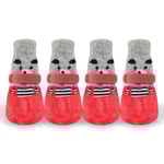 4-pack Höst & Vinter Hundskor & Strumpor Halksäkra Katt Regn Snö Stövlar Strumpor red S