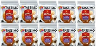 Tassimo Coffee Pods Gevalia Latte Macchiato Less Sweet 10 Packs (Total 80 Drinks
