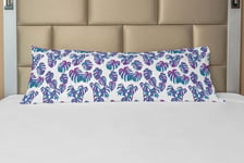 Hawaiian Colors Body Pillow Case Cover with Zipper Tropic Leafy Motifs