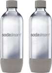 SodaStream Twin Pack 1 Litre Reusable BPA Free Water Bottles for Sparkling Wate