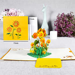 YUSWPX 10pcs 3D Pop-Up Cards Flowers Birthday Card Postcard Maple Cherry Tree Wedding Invitations Greeting Cards (Color : Sunflower)