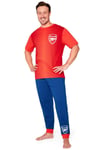 Arsenal Fc Mens Football Fan Pyjama Set T-Shirt Top And Bottoms Breathable