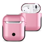 Protective Case Varnished PC Bluetooth Earphones Case Anti-lost Storage Bag for Apple AirPods 1/2 (Color : Pink)