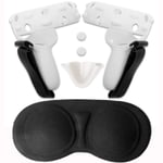 Soft Silicone VR Touch Controller Grip Cover Set Fit for Oculus Quest 2, Includes 2 Handle Cover with 2 Hand Strap + 1 Nose Pad + 1 Lens Dust Cover (White)