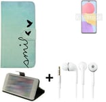 360° wallet case for Samsung Galaxy F13 + earphones protective cover Design smi