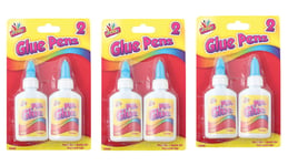 Set of 2 PVA Glue Pens Bottle 40ml - Craft Glue Great for a Wide Variety of Craft Projects and Dries Quickly to a Clear Finish (Pack of 3)
