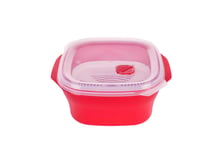 Red 'Plus Microwave Cookware' Includes Tray Steam Vented Multi-Steamer