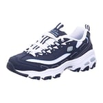 Skechers Women's D'lites-biggest Fan Trainers, Navy Trubuck/ White Mesh/ Carolina Blue Trim, 2 UK