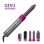 Sèche-cheveux électrique 5 en 1 fer à friser brosse rotative outils de coiffure nouveauté 2021 Ua PlugSilver -LR1612