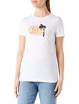 BOSS Womens C Ediary Organic-Cotton T-Shirt with Logo Artwork White