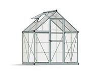 CANOPIA by Palram Serre de Jardin Hybrid 2.3m² (Argent) Cadre en Aluminium, Panneaux en Polycarbonate, Résistant aux UV