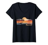 Womens Vintage Woburn Massachusetts Beach V-Neck T-Shirt