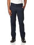 Dickies Men's Flex Work Pant Slim Straight Fit, Dark Navy, 34W / 34L