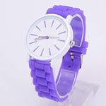 Beilaishi Simple Style Round Dial Jelly Silicone Strap Quartz Watch(Black) replacement watchbands (Color : Purple)