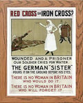 Lumartos, Vintage Poster Red Cross Or Iron Cross Contemporary Home Decor Wall Art Print, Wood Frame, A3 Size