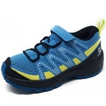 Salomon XA PRO 3D V8 Unisex Kid's Trail Running Outdoor Shoes, DELPHINIUM BLUE/Black/CHARLOCK, 10.5 UK