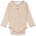 The New Siblings GOTS Odette Pointelle Baby Body White Swan Aop | Vit | 80 cm