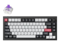 Keychron Q1 He - Tangentbord - Qmk Anpassad, Helt Monterad Ratt - 75% - Bakgrundsbelyst - Trådlös - 2.4 Ghz, Usb, Bluetooth 5.2 - Tangentbrytare: Gateron Double-Rail Nebula (Hot-Swappable) - Kolsvart