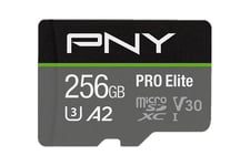PNY PRO Elite - flash-minneskort - 256 GB - mikroSDXC UHS-I