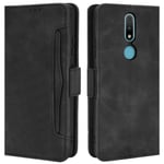 HualuBro Nokia 2.4 Case, Magnetic Full Body Protection Shockproof Flip Leather Wallet Case Cover with Card Slot Holder for Nokia 2.4 Phone Case (Black)