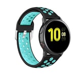 Onedream Straps Compatible for Samsung Galaxy Watch 3 41mm Galaxy Active 2 (40mm, 44mm), Compatible with Garmin Vivoactive 3 Replacement Strap Silicone Quick Release 20mm, Black/Teal (No Watch)