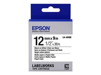 Epson Labelworks Lk-4Wbb - Svart På Matt Vit - Rulle (1,2 Cm X 9 M) 1 Kassett(Er) Etiketttejp - För Labelworks Lw-1000, 300, 400, 600, 700, 900, K400, Z5000, Z5010, Z700, Z710, Z900