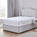 Silentnight Goose Feather and Down Mattress Topper Double Bed - Luxury Hotel Quality Thick Soft Bed Topper with Hungarian Goose Filling and Pure Cotton Cover – Elasticated Straps – Double
