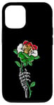 Coque pour iPhone 13 Pro Rose kurde avec squelette « I Love Kurdistan » avec racines du drapeau