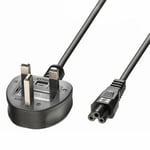 New! C5 Power Cable Cloverleaf For LG TV 55LA6205 UK Lead 3m Straight-Uk Plug