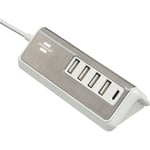 brennenstuhl Estilo USB multilader med 1,50 m tekstilkabel 4x USB A + 1x USB C TYPE F