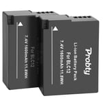 Lot de 2 batteries rechargeables DMW BLC12 BLC12, pour Panasonic Lumix G6 G5 G7 G80 FZ1000, remplacement'app