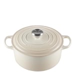 Le Creuset - Signature støpejernsgryte rund 22 cm meringue