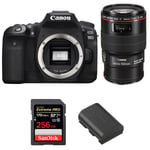 Canon EOS 90D + EF 100mm f/2.8L Macro IS USM + SanDisk 256GB Extreme PRO UHS-I SDXC 170 MB/s + LP-E6N | Garantie 2 ans