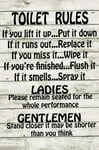Toilet Rules Metal Sign Bathroom List Novelty Put It Clean Plaque Funny Joke Wc Retro Decor Sign 8x12 inches