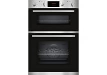 Neff U1GCC0AN0B Built In Electric Double Oven - Black & Steel A Energy Rated