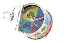 BRISA VW Collection MyClock Horloge de Table magnétique, Cadeau Photo, pour collectionneurs de VW (avants de Coccinelle/Multicolore)