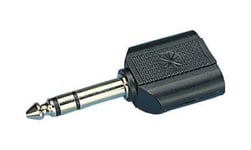 Lydadapter 2 x 3,5 mm til 6,3 mm, stereo