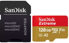 Sandisk EXTREME 128GB Micro SD Card Class 10 190MB/s Adapter For Digital Camera