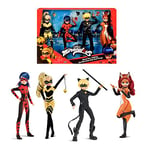 Miraculous: Tales Of Ladybug & Cat Noir Multipack Of Miraculous Dolls | 26cm Ladybug Cat Noir Rena Rouge And Queen Bee Miraculous Toys | Miraculous Ladybug Toys Doll Set