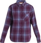 Icebreaker Women's Mer 200 Dawnder Long Sleeve Flannel Shirt Plaid Nightshade/Kyanite XS, Nightshade/Kyanite