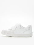 V by Very Girls Leather Heart Strap Trainer, White, Size 9 Younger