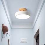Nordic Round Led Taklampa Träkorn Ljus Takljus Hem Sovrumsbelysning för kök Korridor Heminredningsarmaturer white