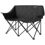 Fällstol, hopfällbar 2-sits campingstol med kylväskor, bärväska, fällbar utomhusstol, bärande upp till 250 kg, robust, lätt vadd