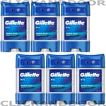 6 X Gillette Antiperspirant Clear Gel 48 HR Protection for Men Power Rush 70ml