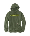 Carhartt Mens Midweight Logo Graphic Sweatshirt Hoodie - Green - Size Large