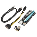 C?ble d'alimentation USB 3.0 Mini PCI-E vers Pcie PCI Express 1X ¿¿ 16X, adaptateur de carte SATA 6 broches pour le minage BTC