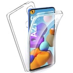 AROYI Compatible with Samsung Galaxy A21s Case 360 Degree Protection Phone Case, Silicone Clear Cover, 2 in 1 Hard PC Back and Soft TPU Front Case Compatible with for Samsung Galaxy A21s