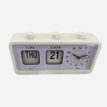 1X(Mechanical Alarm Clock Novelty Flip Clock Desktop Digital Clock with Calendar