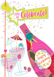 Time To Celebrate! Fun Fizz Juice! Hand-Finished Birthday Greeting Card