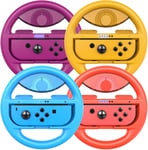 Volant Switch, Racing Wheel Joy Con, Volant De Course Pour Mario Kart 8 Deluxe / Nintendo Switch & Modèle Oled, Violet Néon / Orange Néon / Rouge Néon / Bleu Néon Pack De 4